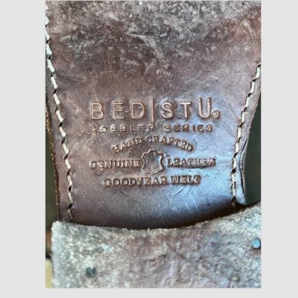 Bed Stu Gogo Leather Biker Boots 7.5 Cognac Brown Side Zip Cobbler Series - Picture 9 of 9